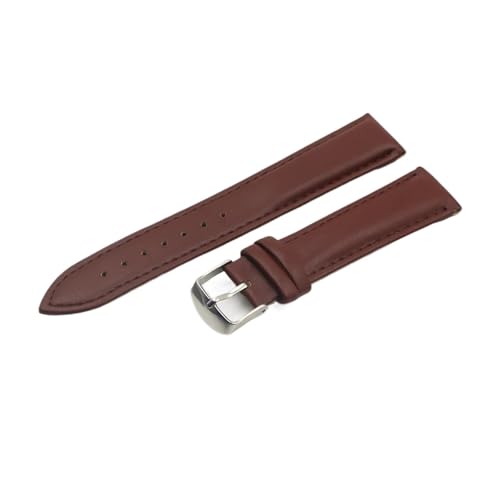 Bracelet en cuir de veau souple 22mm HuanJ pour montre et boucle argentée