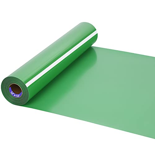 Image of HTV Iron on Vinyl 12Inch by 12ft Roll HTV Heat Transfer Vinyl for T-Shirt HTV Vinyl Rolls for All Cutter Machine - Easy to Cut & Weed for Heat Vinyl Design (Fruit Green, 12ft)