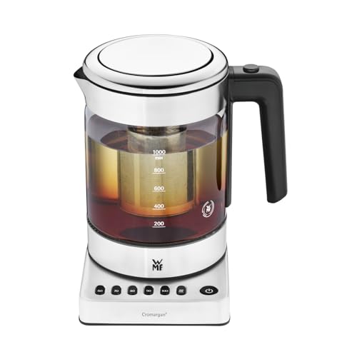 Foto von WMF Küchenminis 2 in 1 Vario Wasserkocher mit Temperatureinstellung, 1,0l, 1900 W, Teekocher Glas mit Teebeutelhalter und Sieb