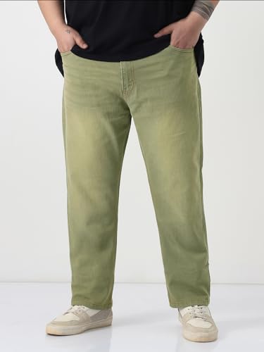 Image of Urbano Plus Men's Straight Fit Heavy Washed Jeans Stretchable