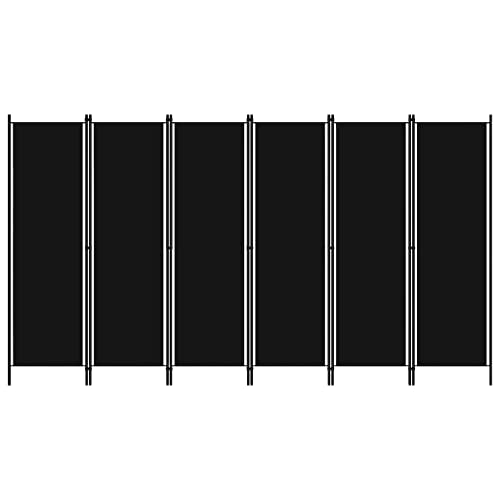 Paravent brise-vue pliable 300x180 cm et séparateur de pièce noir autonome en lot de 6