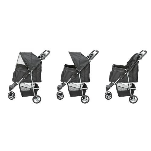 TRIXIE Buggy für Hunde, 47 × 100 × 80 CM, 4,6 kg - extra leicht, schwarz, bis 11 kg belastbar - 28958