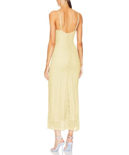 Image of Women Spaghetti Straps Lace Mesh Maxi Dress Backless Mermaid Wedding Dress | Floral Lace Mesh Wedding Guest Dress Fully Lined Adjustable Strap Bodycon Dress Cocktail Party Formal Evening Gown Date Night