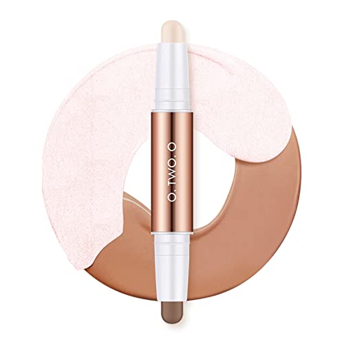 Uiiopjiom 2 Color Dual Cream Contour Stick, Highlighter Stick, Contour Bronzer Stick, Long Lasting & Waterproof Contour Stick Makeup Kit For Brighten Make Up And Ideal As Gifts (02Natural + Warm Brown) #TOP19