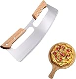 Pizza Cutter, Stainless steel Blade Knife With Wooden Handle, Suitable for Restaurant, Home Kitchen Ect.