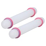 Nikou 2 sztuki plastikowy wałek do ciasta, bezpieczny, wytrzymały, nieprzywierający, mały wałek do masy cukrowej do pieczenia, wałek do ciasta z gliny, długość 25,4 cm, szerokie zastosowanie