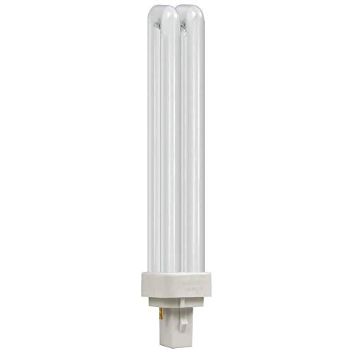 Crompton Lamps CFL PLC 26W G24d-3 Double Turn D-Type 3500K White Frosted 1716lm 2-Pin Energy Saving Push Fit Compact Fluorescent TC-D Compact-D CLD Opal Light Bulb