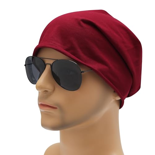 Image of ZLYC Cotton Thin Slouchy Beanie Hat for Men Women Fashion Soft Stretch Knit Skull Cap