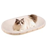 Grattoir pour chat : le grand carton ondulé favorise un entretien sain des griffes et un comportement de grattage, aidant à prévenir les dommages aux meubles dans les maisons et les appartements.