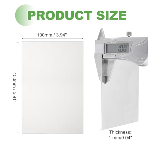 Image of MECCANIXITY Titanium Plate Sheet, TC4 (Gr5) Ti 150x100x1mm Heat Resistant Titanium Alloy Sheet High Strength to Weight Ratio for CNC Machining, Racing Applications