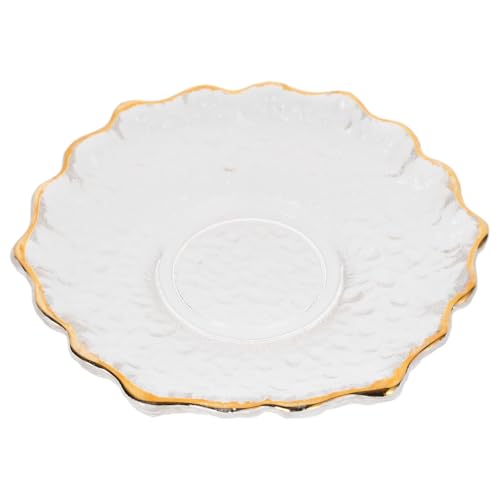 DOITOOL Sottobicchiere in Vetro Trasparente con Elegante Forma di Fiore Resistente al Calore Spesso e Leggero per Tè e Caffè per Tè Raffinati