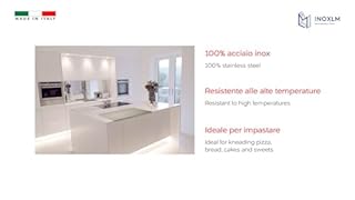 INOXLM Tagliere Spianatoia per impastare Piano da Lavoro in Acciaio Inox Varie Misure per Cucina per Bar per Ristorante per impastare 40X44 modello GEMELLI