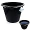 Black Builders Bucket - Sturdy Plastic Buckets with Metal Handles - Black Car Wash Bucket with Spout for Mixing Cement, Cleaning, Car Wash, Gardening, Tools, etc (PACK OF 1)