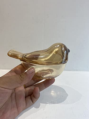 Hand-Blown Crafts Creative Desktop Glass Bird Ornaments Animal Decorations Amber Bird Glass Storage Jar #TOP2