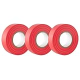 GTSE - Isolierband Rot - 19 mm x 20 m - strapazierfähiges, selbstklebendes Isolierband - zum Schutz, Bündeln und Reparieren von Kabeln - 3 Rollen
