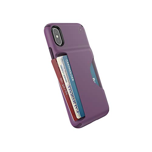 Speck Products Presidio Wallet iPhone Xs/iPhone X Case, Cabbage Purple/Vintage Purple