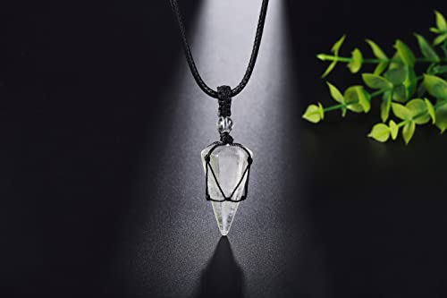 Image of XIANNVXI Healing Crystal Necklace for Men Jewelry Gift | Adjustable Black Rope Natural Gemstone Pendant