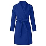 OTTATAT Long Coat For Women,2020 Autumn Winter Ladies Turn-down Collar Simple Solid Tie Band Office...
