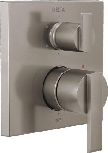 Delta Faucet T24967-SS, Stainless Ara Angular Modern Monitor 14 Series Valve Trim with 6-Setting Integrated Diverter