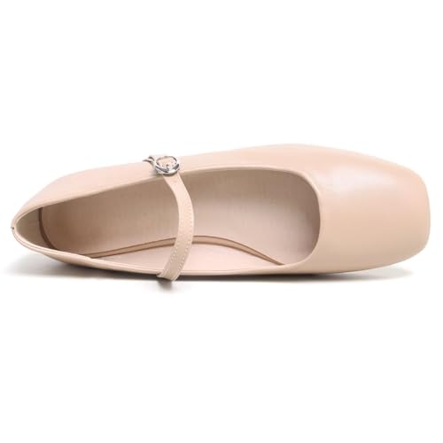 Image of LUXINYU Women's Slip on Flats,Classy Round Toe Solid Classic Mary Jane Ballet Dance Shoes Soft Comfortable PU Flat Shoes