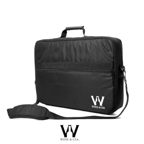 Bolsa Mala Para Transportar 6 Garrafas Vinho em Viagens Com Espuma De Proteção Anti Shock (Preto)