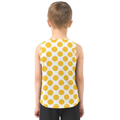susiyo Yellow Pattern Polka Dots Boys Sleeveless Tank Top Girls Athletic T Shirt3