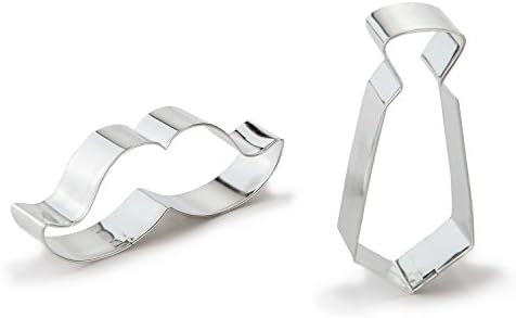 Bakerpan Stainless Steel Cookie Cutter Tie & Mustache Set