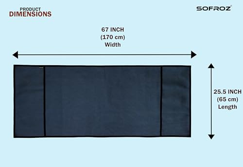 Image of Refrigerator Double Door Waterproof, Dustproof, Protective Cover for Fridges with Extra Storage Space Nylon Top Cover with 6 Storage Pockets (170 x 65 cm) (Navy Blue)