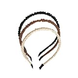 YOEMAYUNER Ruched Headband Retro Headbands for Women,PU Leather Ruched Hair Hoop Fashion Elegant Hea