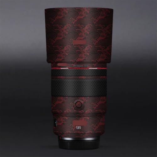 Autocollant Canon RF 135mm F1.8 vagues rouges pour vos photos