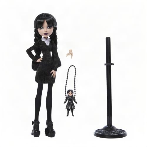 Monster High x Wednesday Addams Puppe in schwarzem Kleid – Ansicht 5