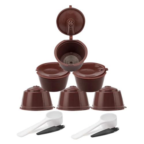 Osmond Juego de 6 Piezas para Cafetera con Cápsula de Café Rellenable, Cuchara y Cepillo de Limpieza, Filtro