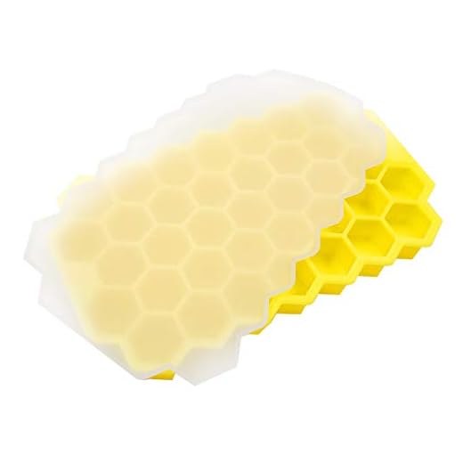 jieGorge Honeycomb Shape Ice Cube Maker Ice Tray Ice Cube Mold Storage Containers, Kitchen?Dining & Bar for Easter Day (Yellow)