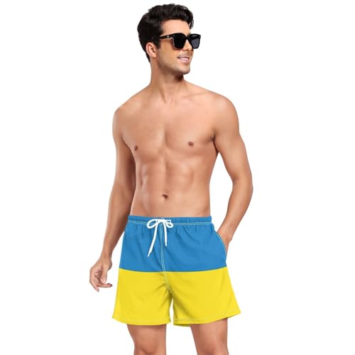 Yuiboo Swimming Trunks for Men Men's 2 Layer Workout Running Shorts