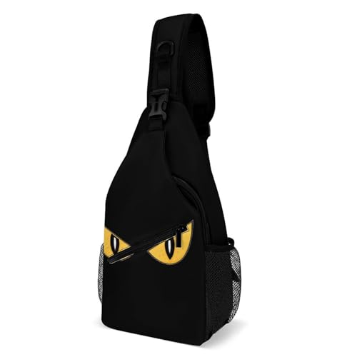 Wild Spooky Monster Eyes Fashion Sling Bag Shoulder Chest Crossbody Bags for Women Men Backpack Daypack Travel Hiking