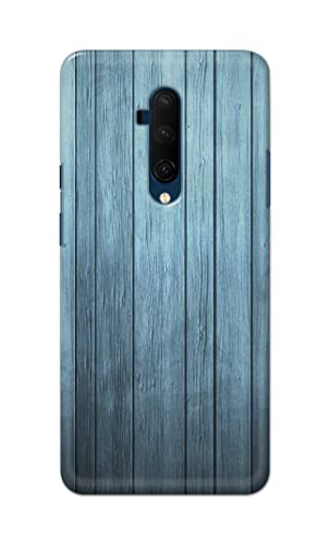 Image of Printed Hard Back Cover Case for OnePlus 7T Pro | OnePlus 7 Pro Back Cover (Wooden Blue) -702