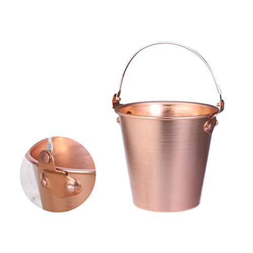 Stainless Mini Tin Pail Steel Round Ice Bucket With Handle 1. 25L Wine Cooler Metal Tin Buckets Pails Champagne Ice Bucket Wine Bottle Chiller Whisky Wine Galvanized Bucket Cooler Small Metal Bucket #TOP4