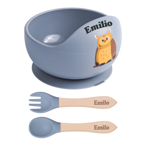 TYRY.HU Kindergeschirr Set mit Namen,Baby Silikon...