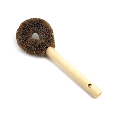 Image of 4 PCS Coconut Coir Dish Brush Household Cleaning