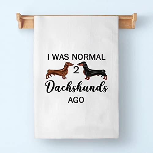 PLITI Dachshund Kitchen Towels Dachshund Owner Gift i Was Normal 2 Dachshunds Ago Dachshund Lover Gift Wiener Dog Mom Gift (two dachshunds TWU) - Image 4