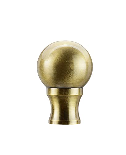 Image of Aspen Creative 24018-41, Finial for Lamp Shade, Steel in Antique Brass Finish, 1-3 /8 inch Height