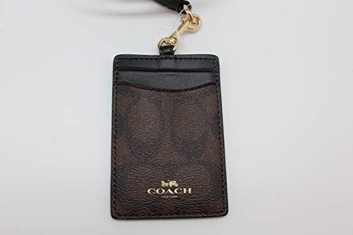 Coach Signature PVC Lanyard ID Badge Card Holder (Brown/Black) - image 8