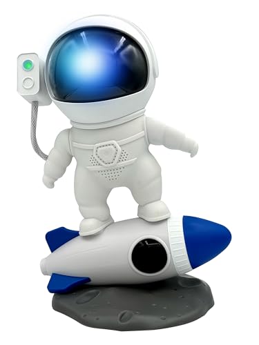 Wireless Express Rocket Man - Astronaut Bluetooth Speaker with Starry Night Light Projector, White Noise, Timer, Rotating Head, Remote Control