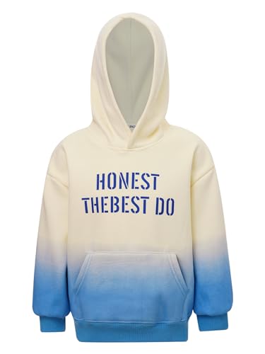 Hansber Kids Boys Girls Fleece Lined Pullover Hooded Long Sleeve Gradient Color Hoodies Sweatshirt