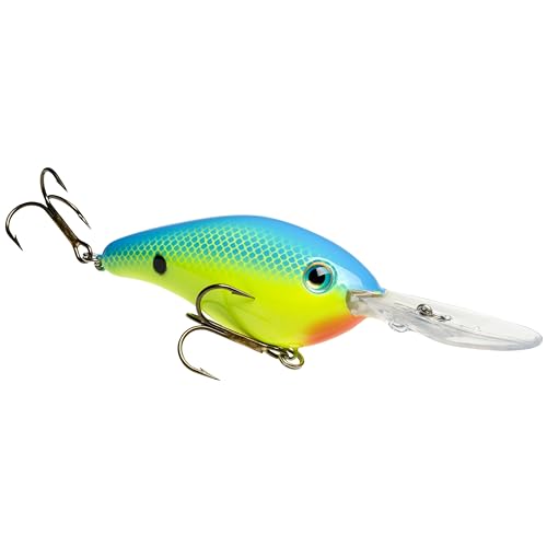 Strike King (HC6XD-561) Promodel Crankbait S6XD Fishing Lure, Chartreuse/Powder with Blue Back, 1 oz, Unique Curved Bill and Balance