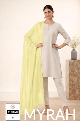 Image of MYRAH Chiffon Solid Casual Daily Use Dupatta For Women's & Girls Length - 2.50 Meter