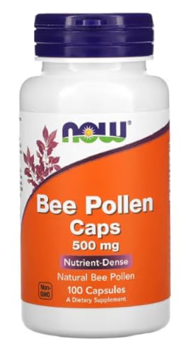 Now Foods - BEE POLLEN CAPS 500 mg | Bee Pollen 500 mg | Apoyo natural para la vitalidad y energía - 100 cápsulas