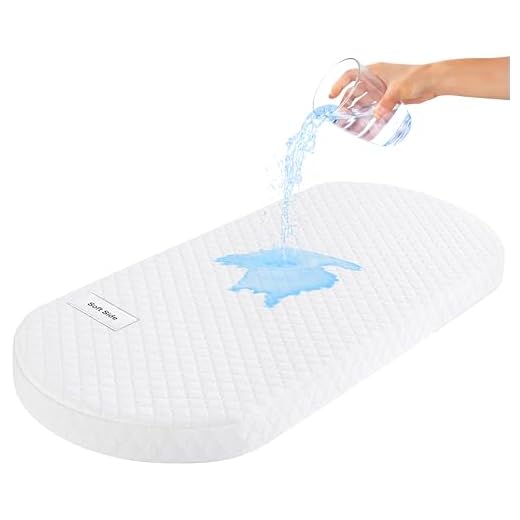 Pro Goleem Bassinet Mattress, Oval Bassinet Mattress Pad, Waterproof Cradle Mattress, Memory Foam Moses Basket Mattress, 15’’x30’’ - Plush