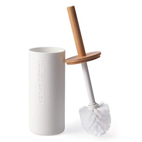 Berela BP-WC-Bürste mit WC-Bürste, WC-Bürste aus Kunststoff und Bambus, WC-Bürste für das Badezimmer und Aseo 9,3 x 35 cm, weiß Cover