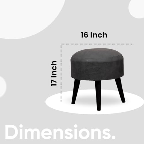 Image of Stool Ottoman Pouffes for Living Room, Kitchen, Home, Office Furniture with Soft Cotton Cushion Mudda Footrest Stool for Chair Sofa Bed Dressing Decor, Grey (17 Inch Pack of 1)